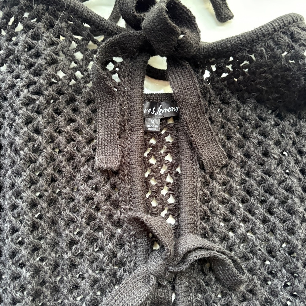 For Love and Lemons Black Crochet Cover Up - Picture 3 of 5